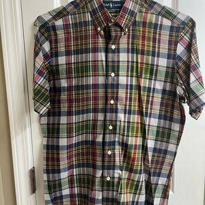Ralph Lauren Blue and Green Casual Button Down Shirt